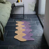 Taooba-Long Irregular Fluffy Tufting Carpet Room Bedside Floor Mat Rug Anti Slip Bathroom Carpet Entrance Rug Mat Kitchen Door Mats