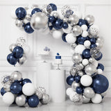 Taooba Color Palette 117Pcs Navy Blue Silver Balloon Garland Arch Kit Confetti Ballon Birthday Party Decor Kids Baby Shower Graduation Wedding Supply