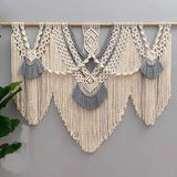 Taooba-Color Rope Macrame Tapestry Boho Style Wall Hanging Tapestry Handmade Artistic Macrame Tapesties with 3 pcs Stick