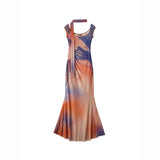 Taooba-Sleeveless Backless Maxi Dress Women 2024 Summer Bodycon Elegant Sexy Tie Dye Outfits Ladies Birthday Party Club Dresses