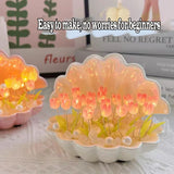 Taooba-Handmade diy shell tulip nightlight creative gift ambience light luminous ornament Chinese Valentine's Day gift