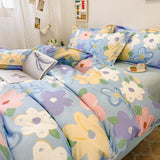 Cute Carrot Duvet Cover Set Flat Sheet Pillowcases Bear Dinosaur Ins New Kids Adult Fashion Gift Single Queen Bedding Linen