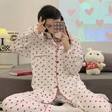 Taooba Korean Cute Kawaii Women Sleep Pajamas Classic Casual Fashion Spring New Y2k Home Clothes Cartoon Print Sweet Style Lady Lounges