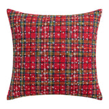 Taooba-Christmas Decorative Pillow Cover, Red, Green, Plaid, Snowflake, Birthday Party Decor, Backrest, Bedside Pillow, Gift, New