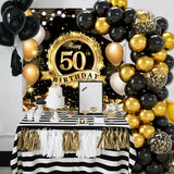 Black Gold Balloon Garland Arch Kit Confetti Latex Balloon Graduation Happy 30th 40th Birthday Balloons Decor Baby Shower Decor