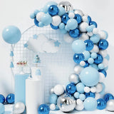 Blue Metallic Balloons Garland Kit Gold Confetti Balloon Arch Birthday Party Decoration Kids Wedding Birthday Baby Shower Boy