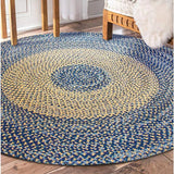 Living Room Carpet Home Decoration Traditional Hand Knitting Natural Jute Denim Soft Bedroom Mat Wear-resistant and Durable Rugs