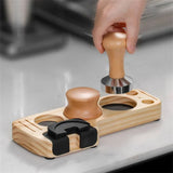 Taooba-Coffee Tamper Stand Wooden Portafilter Organizer Coffee Lever Tool Tamper Mat Presser Holder For Espresso Distribution Lever