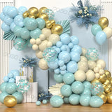 Taooba Color Palette Ice Snow Balloons Garland kit Snowflake Ballon Blue Balloon Princess Boys Birthday Party Baby Shower Decorations Christmas Decor