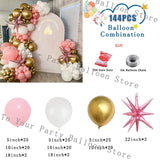 Taooba Color Palette Pink Balloon Garland Kit White Chrome Gold Balloon Arch Baby Shower Birthday Bridal Shower Wedding Party Decoration Latex Globos