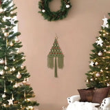 Taooba-Christmas Tree Hanging Tapestry  Christmas Tree Decoration Woven Macrame Wall Boho Christmas Decor