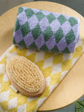 Taooba-Retro Diamond Checkered Pure Towel Soft Skin-Friendly High Quality Yarn-Dyed Jacquard Bath for Adult Wash Face Bath Towels