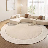 Taooba Circular Carpet Light Luxury Bedroom Living Room Carpets Dressing Table Cloakroom Chair Mat Washable Plush Mats