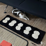 Taooba-Retro Artistic Black White Tufting Carpet Soft  Fluffy Bedside Bedroom Carpet Silicone Anti-skid Back Door Mat