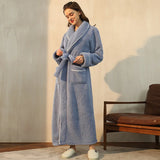 Taooba Christmas gift Autumn Winter Thickened Warm Plus Size Couple Dressing Gown Beauty Salon Health Club's Style Knee-Length Luxury Noble Robe