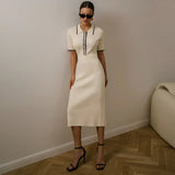 Taooba-2024  Spring and Summer New Gentle Wind Polo Collar Polo Collar Dress Casual Holiday Dress