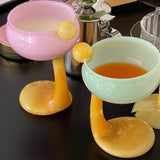 Taooba-Cute Duck Palm Goblet Dessert Glass Mug Ice Cream Cup Colored Borosilicate Glass Cup Cereal Bowl Cocktail Glass