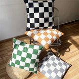 Taooba-Ins Checkerboard Square Pillow Printing Black and White Plaid Pillowcase Cushion Bed Pillow Living Room Sofa Pillow