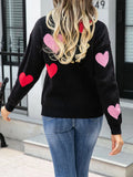 Taooba-Valentine's Day Knitted Heart Sexy Club Women Sweater O Neck Long Slevee Pullovers Soft Casual Streetwear Fashion Top Tee Female