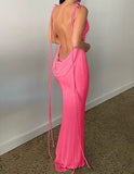 Taooba Sean Backless Fishtail Long Dress