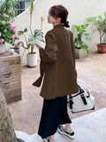 Taooba Ribbon Slit Blazer Coats For Women Notched Long Sleeves Loose Fashion Clothing Office Lady Casual Korean Style