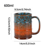 Creative Oil Barrel Porcelain Mug 600ML Kiln Change Beer Mugs Coffee Cups Ceramic Large-capacity Durable Personal Water Tea Cup