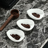 Taooba-Ceramic Coffee Beans Dose Trays Pure White Smooth Porcelain Teaspoon Tea Separator Vessel Coffee Bean Spoon Shovel Tea Trays