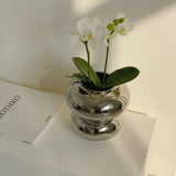 Taooba-Silver Plated Doughnut Vase