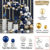 Taooba Color Palette White Navy Blue Metallic Gold Balloon Set Confetti Globos Arch Wedding Birthday Decoration Graduation Celebration Party Supplies