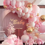 White Silver Balloon Garland Arch Chain Kids Baby Shower Boy Girl Birthday Balloon Supplies Wedding Birthday Party Decorations