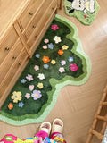 Taooba-70*140CM Thickened Turfed Carpet Absorbent Room Rug Embroidery Turfing  Bedside Absorbent Floor Mats Bathroom  Mats