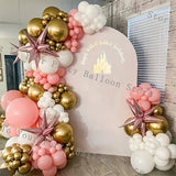 Taooba Color Palette Pink Balloon Garland Kit White Chrome Gold Balloon Arch Baby Shower Birthday Bridal Shower Wedding Party Decoration Latex Globos