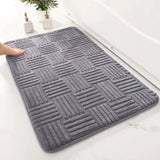 Non-slip Soft Bath Mat Absorbent Quick Dry Carpet Foot Pad Floor Protector Solid Color Bathroom Rug Home Entrance Door Mats