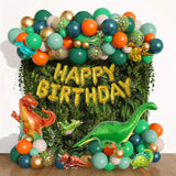 Taooba Color Palette 154 Pcs Jungle Animal Themed Balloon Decorations, Tyrannosaurus Rex Birthday Outdoor Scene Decoration Anniversary Commemoration