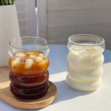 Taooba-1pc 300ml Glass Cup Water Bottle Heat-resistant Beer Drinkware Tea Mug Coffee Juice Milk Tea Home Kitchen Supply Drinking Glass