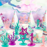 6pcs DIY Felt Table Centerpiece Mermaid Party Decoration Under The Sea Animal Party Balloons Birthday Baby Shower Girl