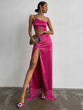 Taooba Rosette Tassels High Slit Dress