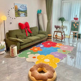 Living Room Carpet Large Area Home Decoration Flowers Fluffy Plush Bedroom Bedside Rug Soft Non-slip Lounge Coffee Table Mat 카펫