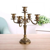 Taooba-Bronze Candelabra Metal 5-arms/3 arms Candle Holders Wedding Decoration Candlesticks Event Candle Stand Table Centerpiece