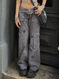 Taooba-Streetwear Low Waist Distressed Baggy Jeans Y2K Harajuku Gothic Tie Dye Denim Trousers Straight Leg Long Pants Bottom