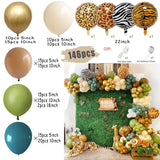 Taooba Color Palette Jungle Safari White Balloon Garland Arch Kit Kids Birthday Party Supplies Deer Pattern Gold Latex Ballons Baby Shower Decoration