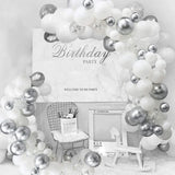 White Silver Balloon Garland Arch Chain Kids Baby Shower Boy Girl Birthday Balloon Supplies Wedding Birthday Party Decorations