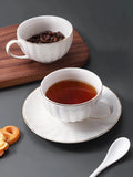 Taooba-High End And Exquisite Ceramic Coffee Cups British Afternoon Tea Cups Pumpkin Cups Coffee Cup And Plate Set