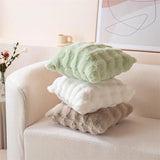 Taooba-Imitate Rabbit Fur Pillow Case Soft Plush Living Room Sofa Throw  Cushion Pillow Cover Chair  Cushion Pillowcover Room Decor