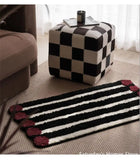 Taooba-Cute Dots Stripe Thickened Tufting Carpet Luxurious Fluffy Soft Plush Entry Door Mat Bathroom Anti Slip Rug Bedside Foot Mat