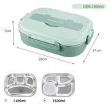 Taooba-Stainless Steel Insulated Lunch Box Kid And Adults Bento Box with Spoons Portable Food Storage Containers Thermal Picnic Cutlery