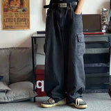 Taooba-Baggy Jeans Men Black Wide Denim Pants Oversize Cargo Korean Fashion Male Clothes Streetwear Trousers Sweatpants