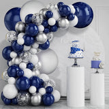 Navy Blue Silver Balloons Garland Arch Kit Confetti Balloon Graduation Ball Decoration Wedding Birthday Party Baby Shower Boy