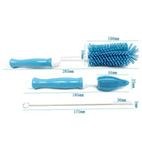 Taooba-3Pcs Silicone Bottle Cleaning Brush 360 Degree Cup Brush Glass Cleaner Baby Pacifier Straw Scrubber Kitchen Cleaning Tool Set