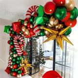 Christmas Balloon Garland Arch Kit Red Green Lolipop Cone Star Foil Balloons New Year Christmas Party Decoration Supplies Gifts